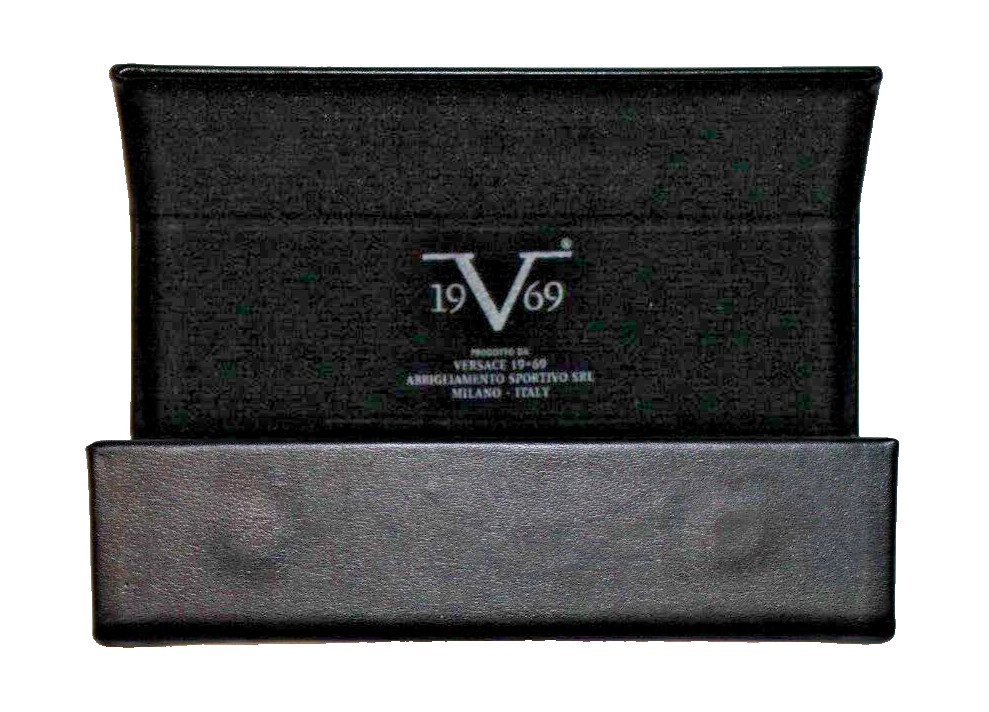 NEW VERSACE 19.69 VINTAGE BLACK CASE MILANO ITALY 6x2x1.75” MAGNETIC FLIP TOP