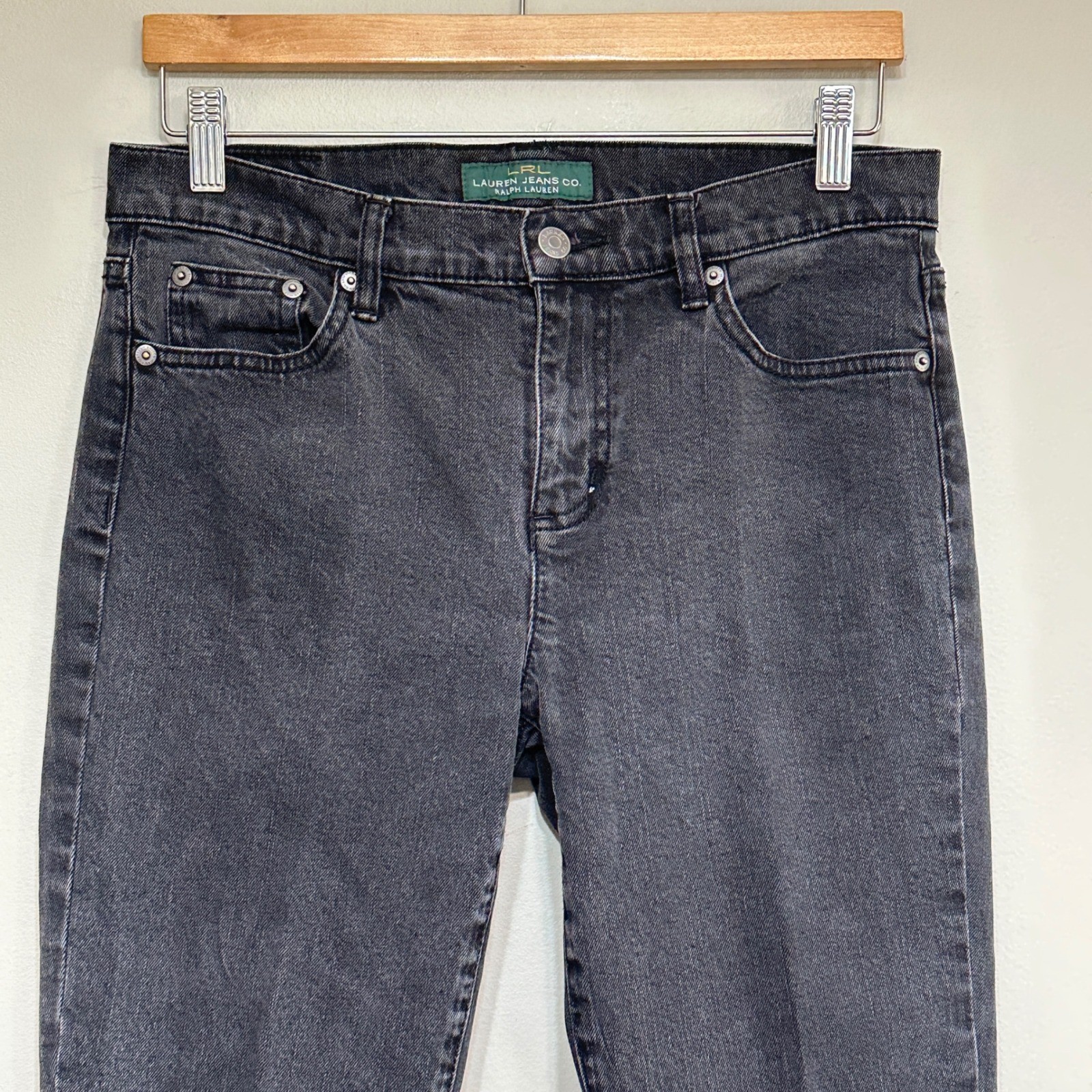 Lauren Ralph Lauren Classic Straight Leg Jeans Womens 10 Black Wash Denim Casual