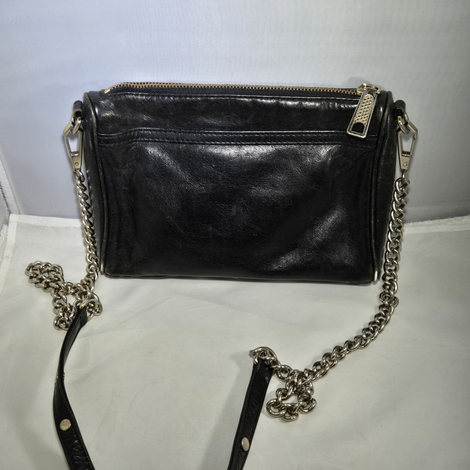 REBECCA MINKOFF Classic M.A.C. Black Leather Small East West Crossbody Bag