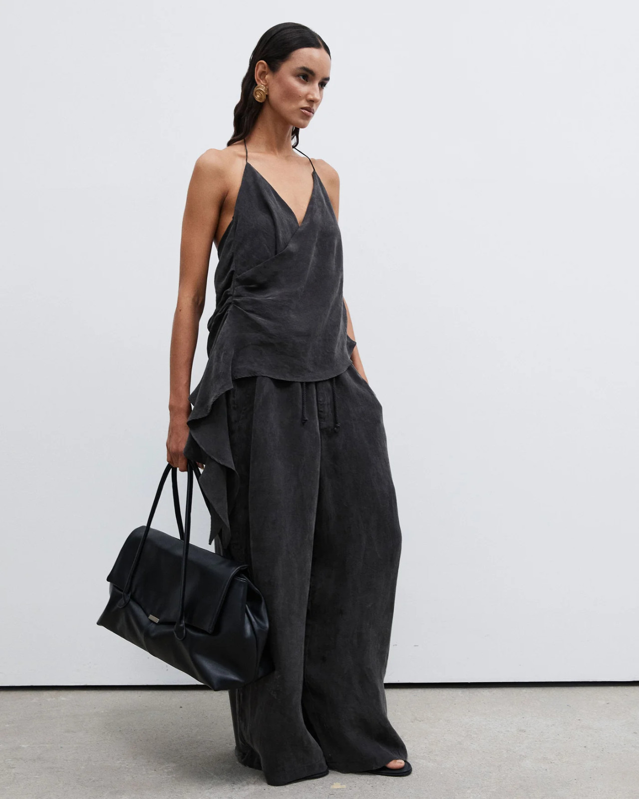 local european cupro draped top
