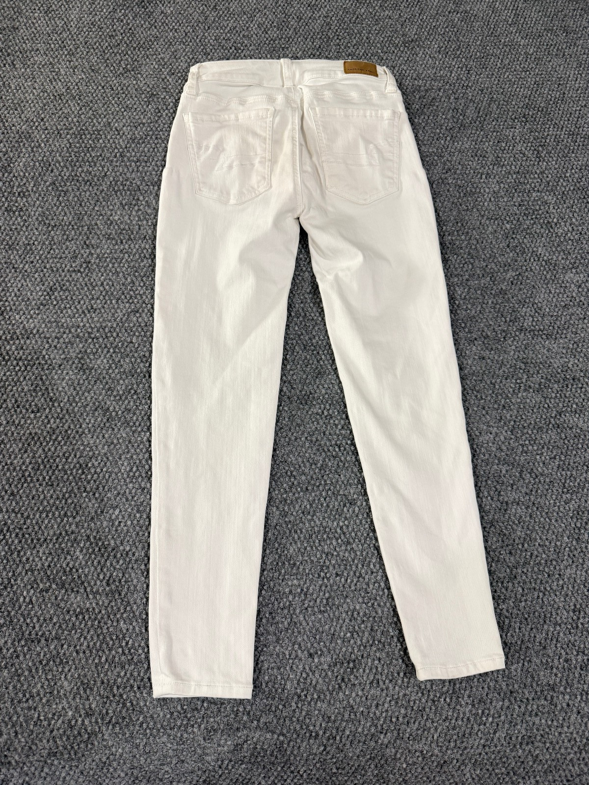 American Eagle jegging womens 00 X Short white skinny stretch denim