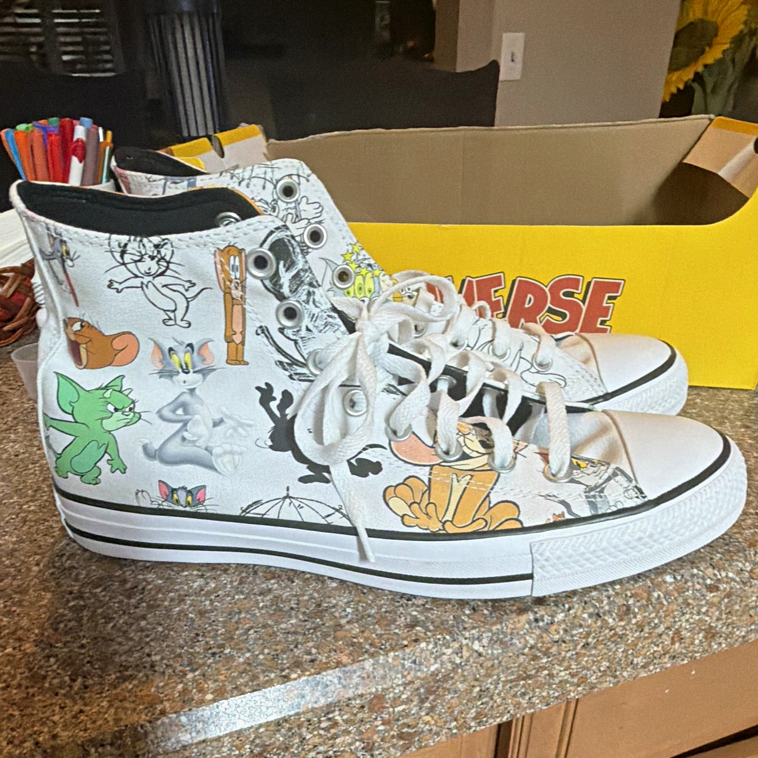 Converse Chuck Taylor All Star High Top Lace-Up Canvas Tom & Jerry White