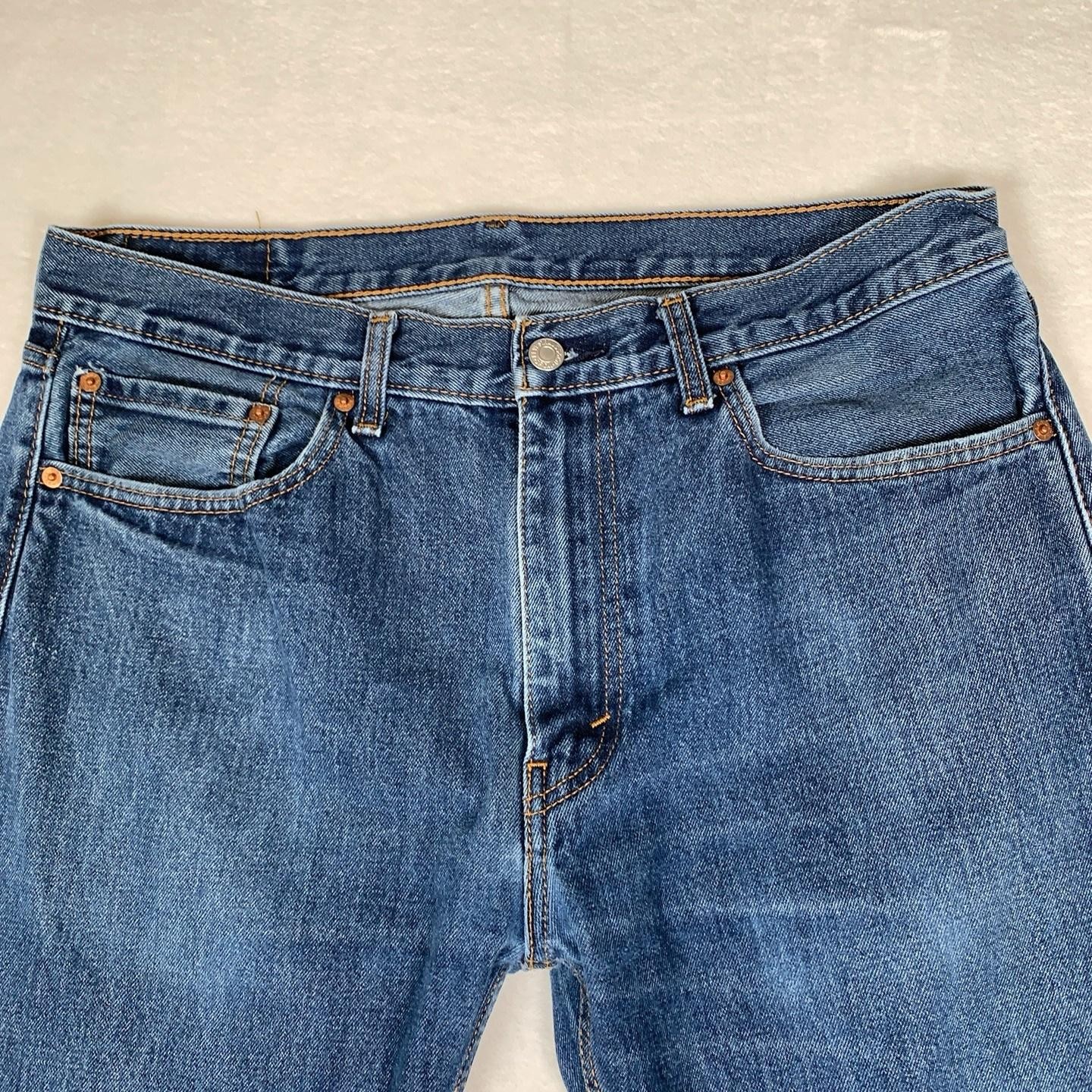 Levis 505 Regular Jeans Mens 36×29 Blue Medium Wash Straight Denim Cotton