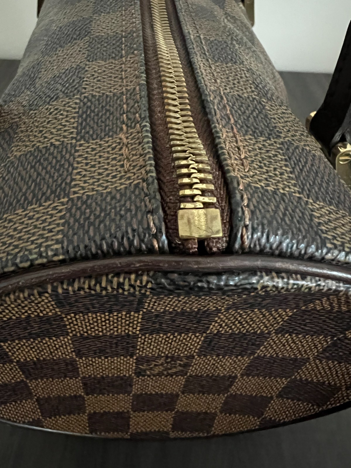 Authentic Louis Vuitton Damier Ebene Papillon 26 Handbag Brown