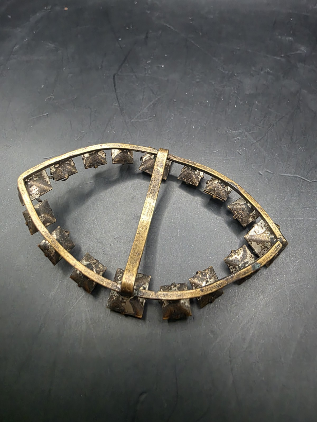 Czechoslovakia Antique Art Deco Paste Stone Slide Buckle.
