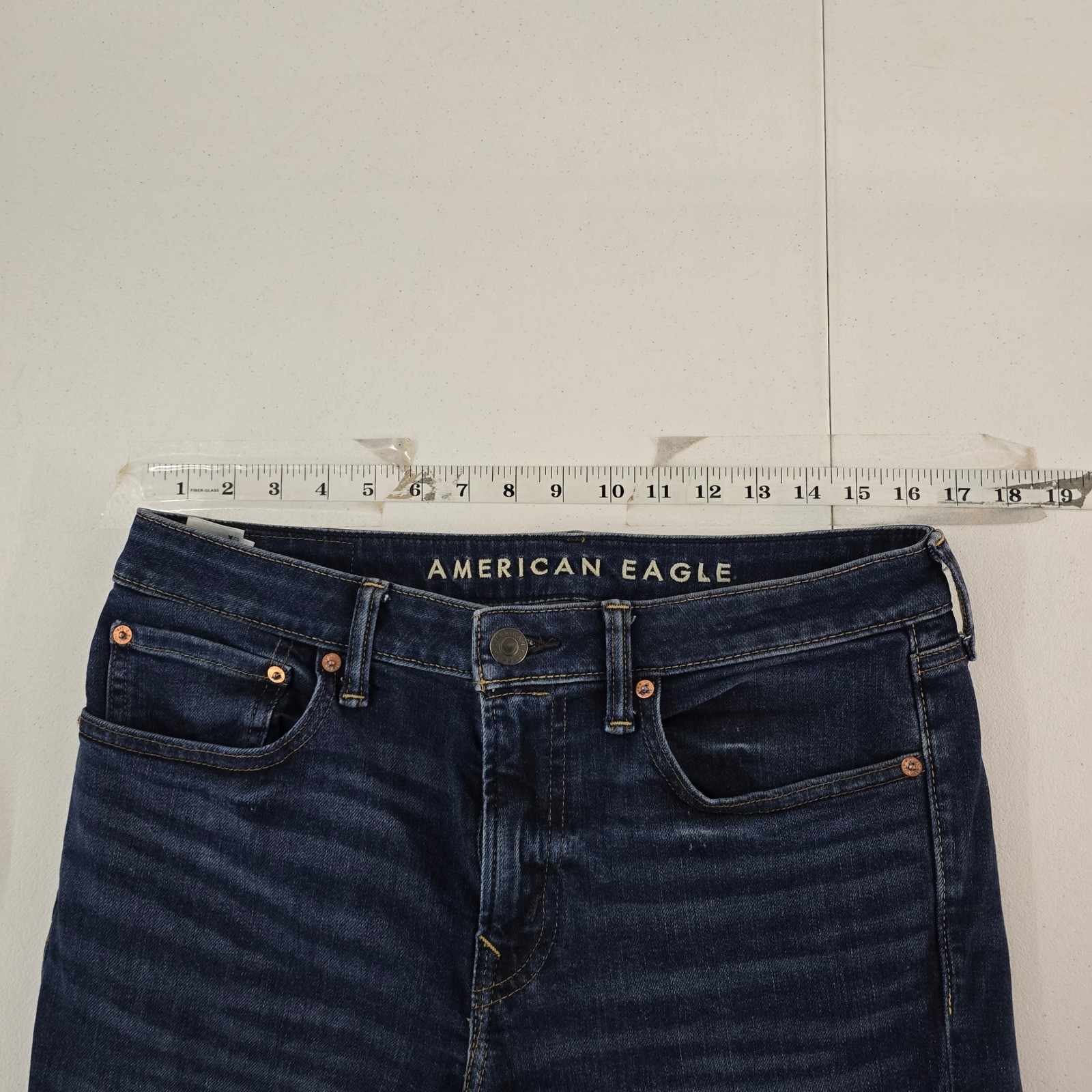 American Eagle Mens Slim Straight AirFlex+ Jeans, Dark Wash, Denim Pants