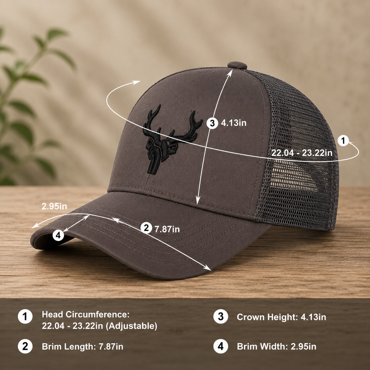 Mesh Deer Head Baseball Cap