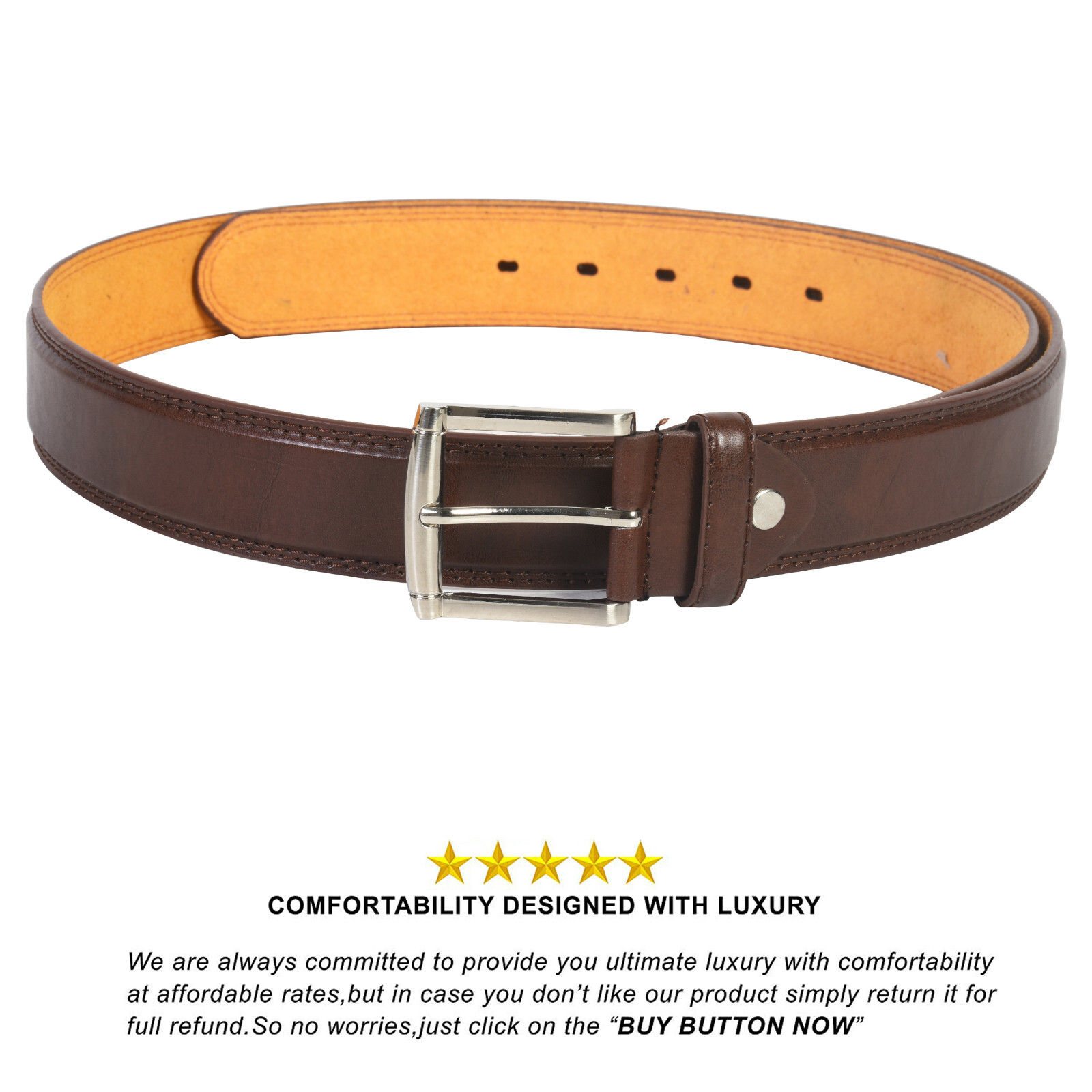 Men’s Top Grain Leather Belts for Men Genuine Solid Belt Workmen 1.5inch Width