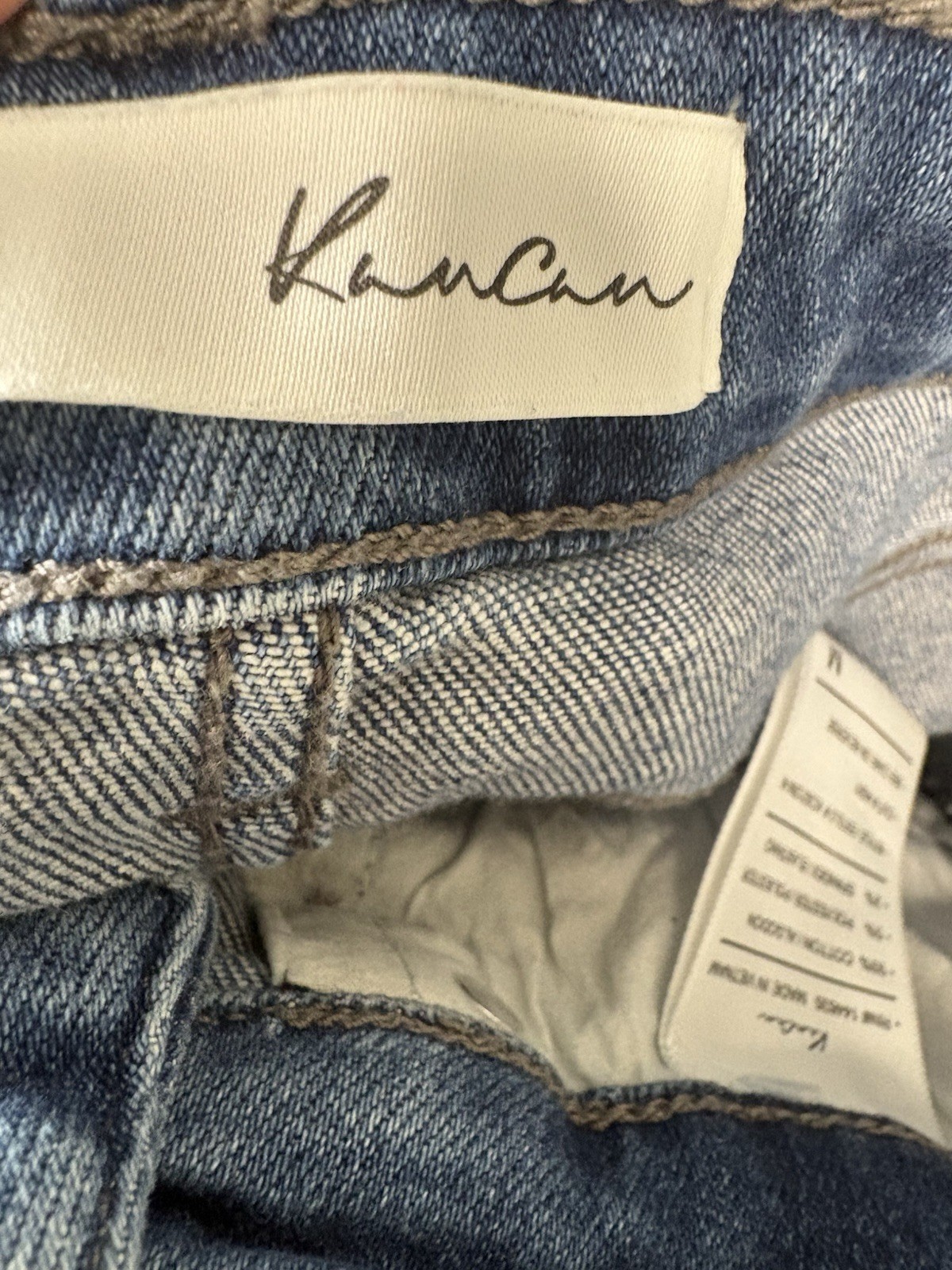 KanCan Women’s Blue Denim High Rise Cut Off Shorts M Medium Wash Frayed