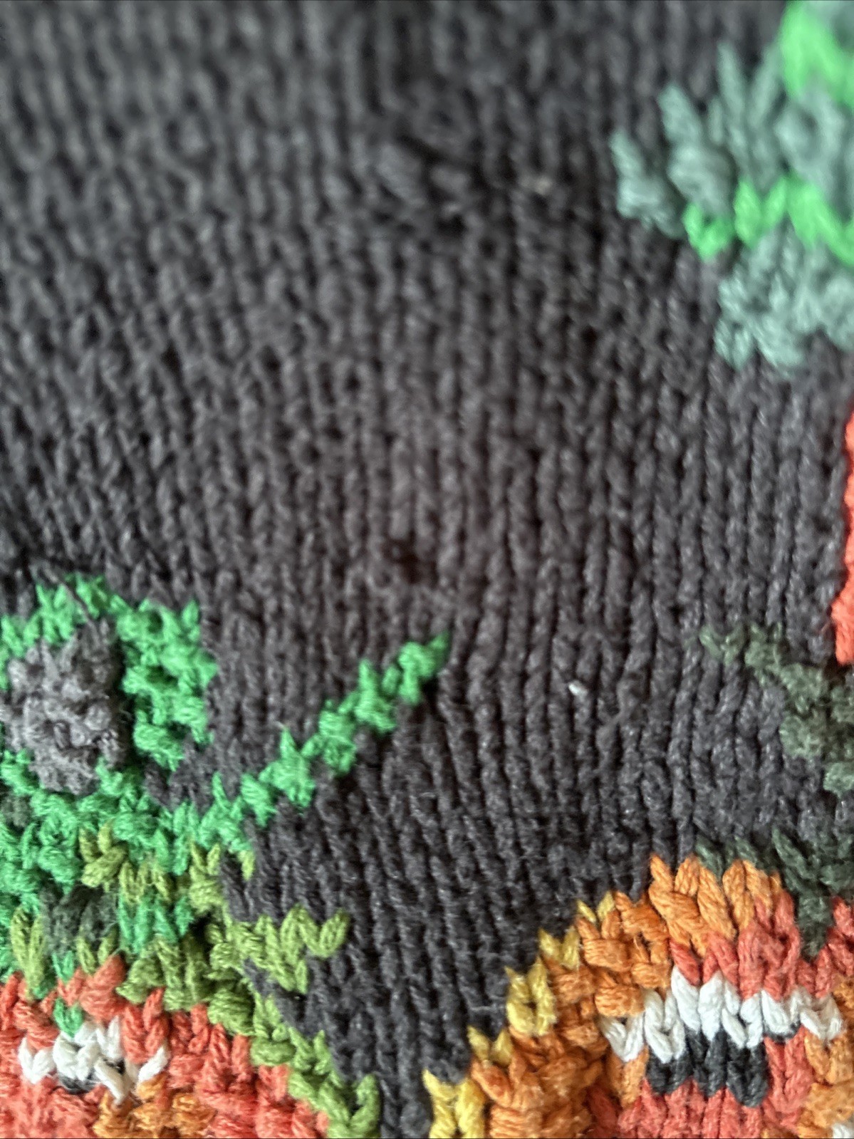 Vintage 90s Chunky Crystal Rose Knit Halloween Sweater Size L/G Witch Pumpkin