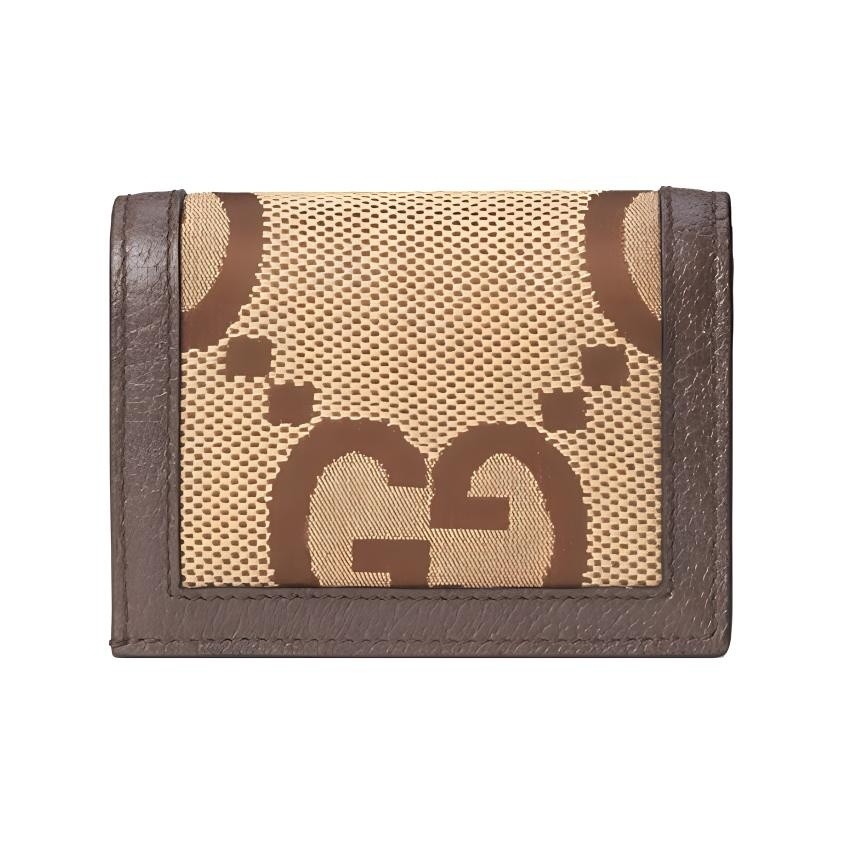Gucci Bamboo Toggle Canvas and Leather Card Wallet for Women 7.48×7 in