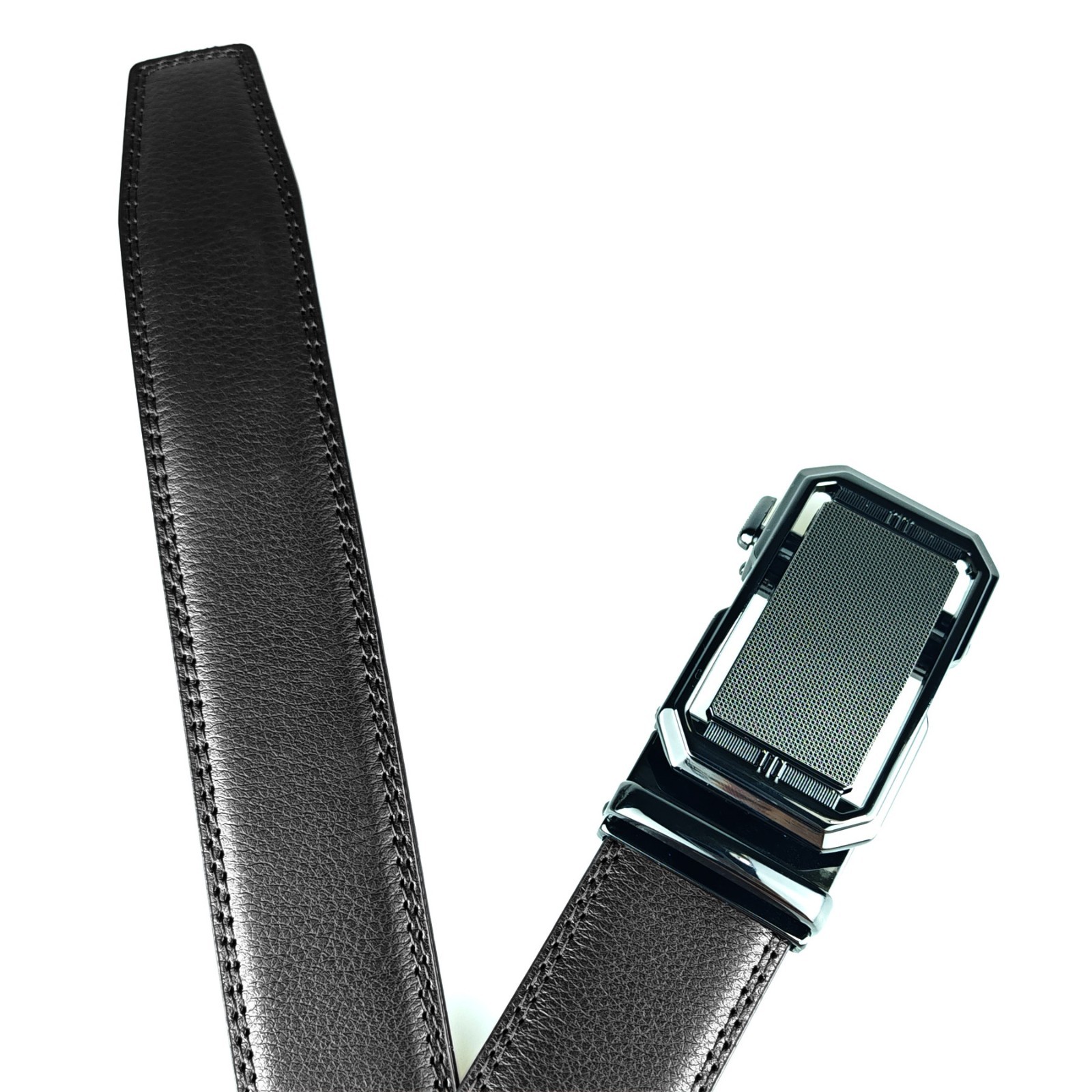 New Genuine Leather Mens Ratchet Belt Belts For Men Adjustable Automatic Buckles
