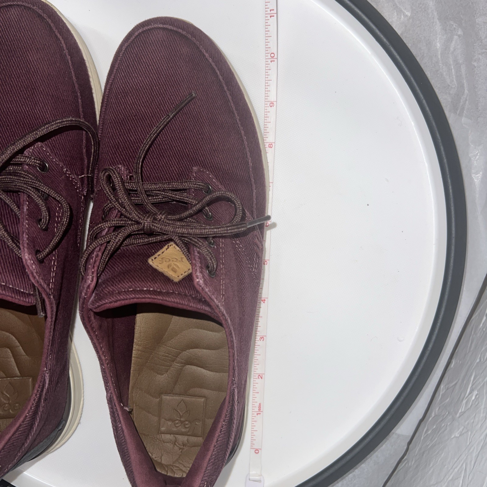 Reef Rover Canvas Sneakers Shoes Womens Size 9 Maroon Red Casual Travel Beach