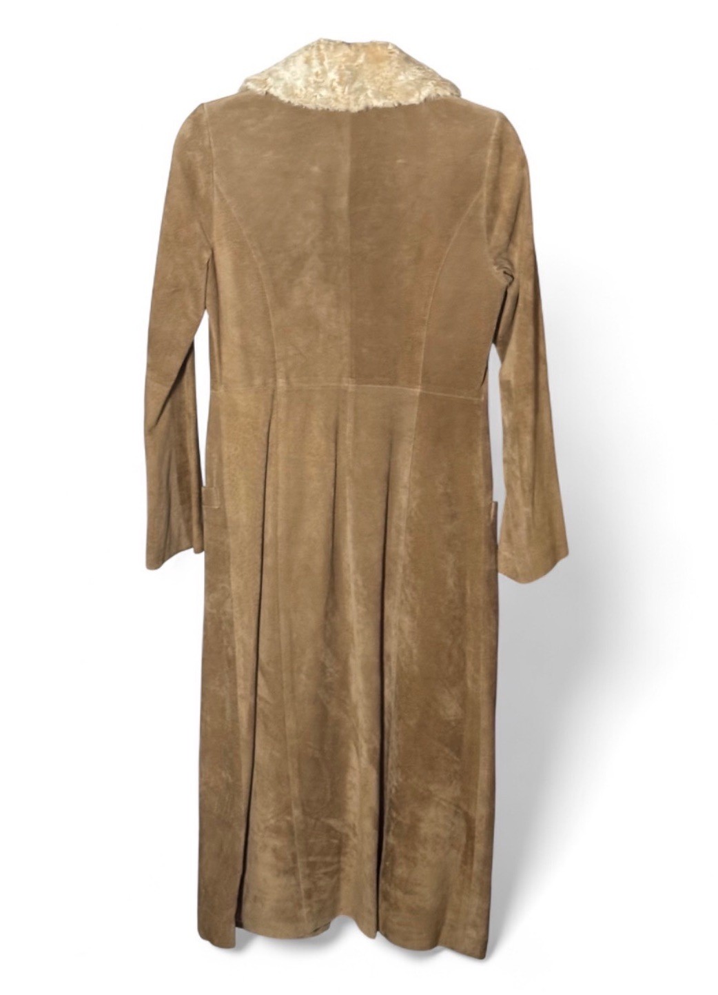 Rare Vintage Michael Hoban for EZZA Genuine Leather Shearling Collar Maxi Coat