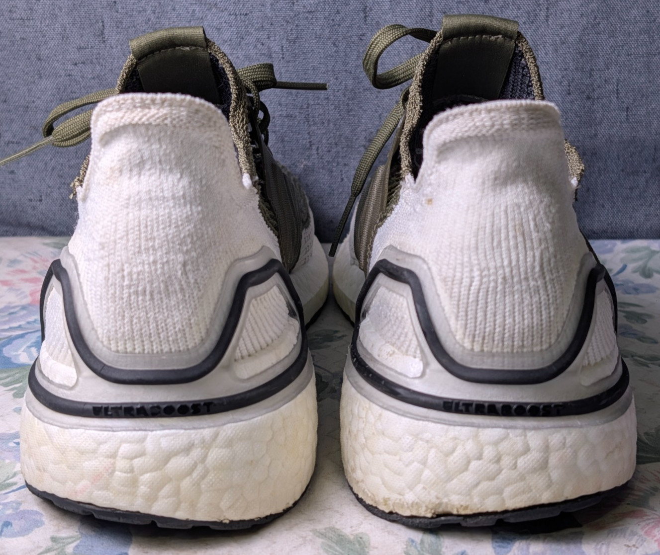 adidas UltraBoost 19 Olive Men’s 11 Primeknit Running Shoes Gym Sneakers F35243