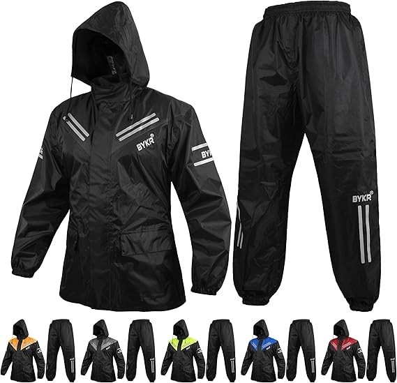 Waterproof Outdoors Motorcycle Rain Suits for Men & Women Cycling 2-Piece Bre…