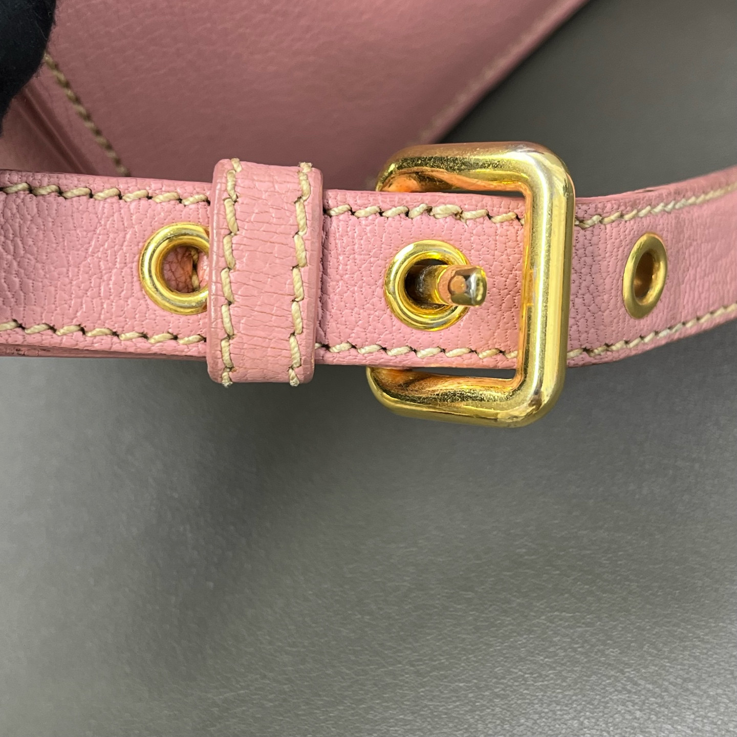 Authentic Miu Miu Top Handle Messenger Bag Pebbled Leather Messenger Bag Pink