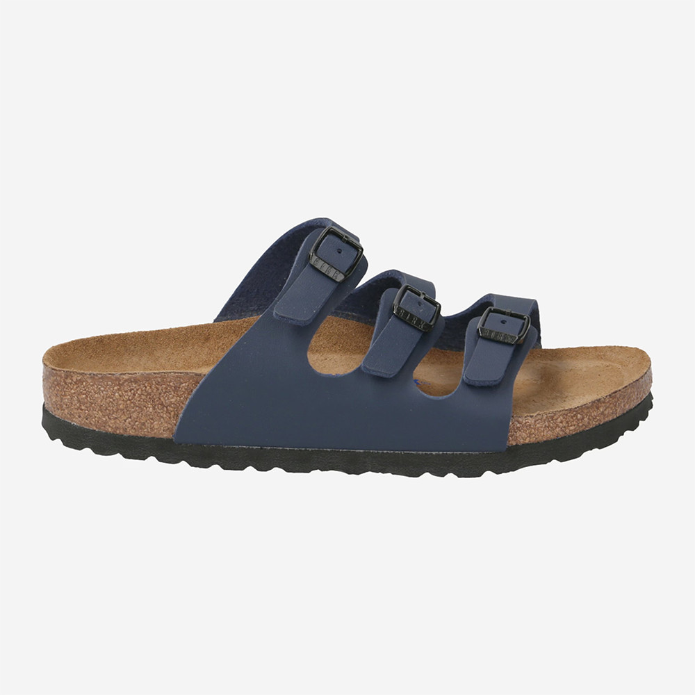 Birkenstock Florida Soft Footbed Blue Birko-Flor Three-strap Sandal Women Shoes