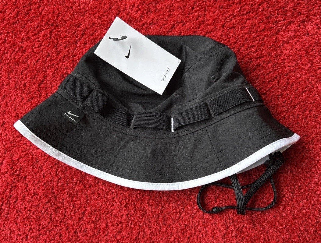 Nike OnField Football Dri-Fit Apex Boonie Bucket Hat Cap Size Small Black White