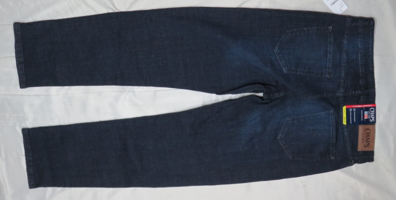 RALPH LAUREN CHAPS DEEP SEA BLUE JEANS 32×30 STRAIGHT FIT FREEDOM STRETCH NWT