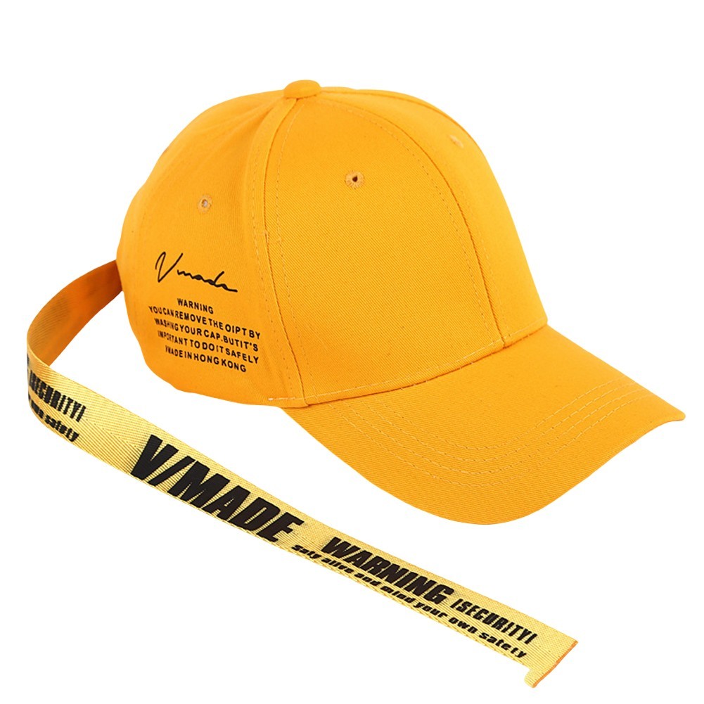 Stylish Cotton Baseball Cap with Long Strap Hip Hop Theme for Daily Wear