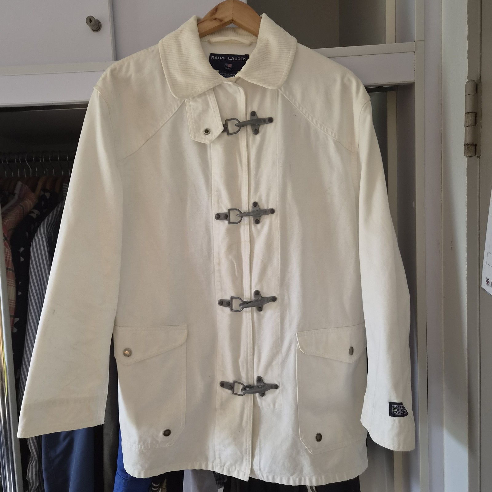 Vintage Polo Sport Ralph Lauren Fireman Jacket Mens M White