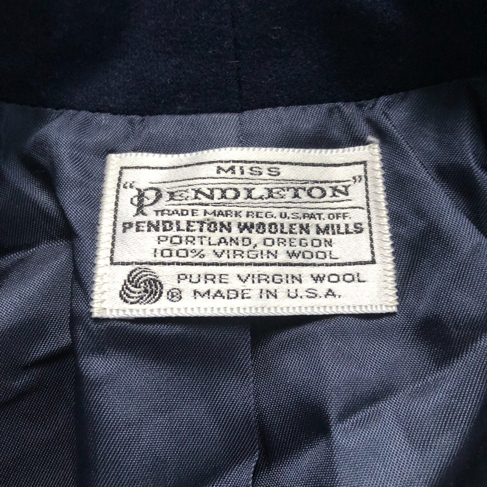Vintage Pendleton Jacket Womens Medium Navy Wool Made In USA One Button