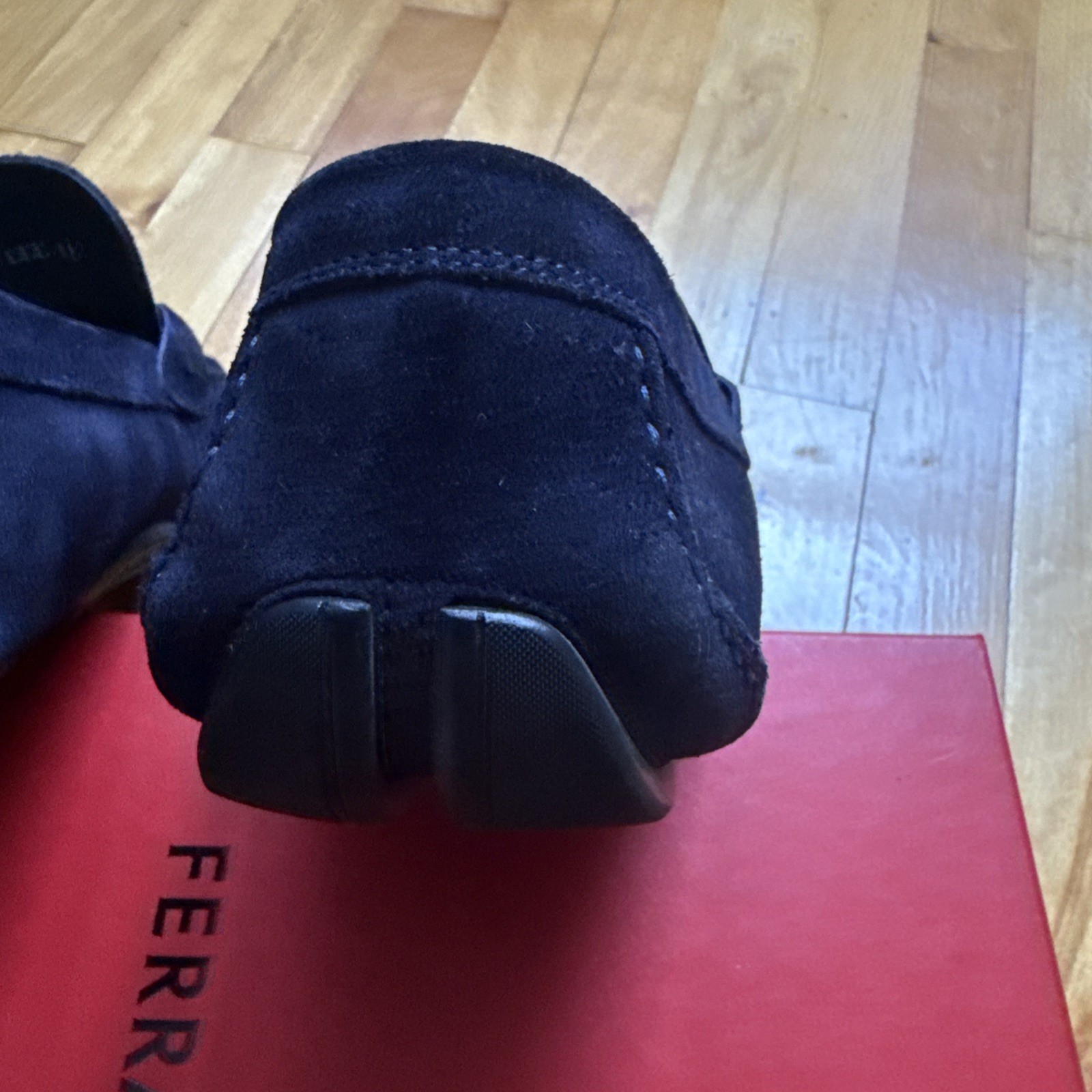 Salvatore Ferragamo Men’s Shoes, Moccasin Dark Blue US Size 12 with box