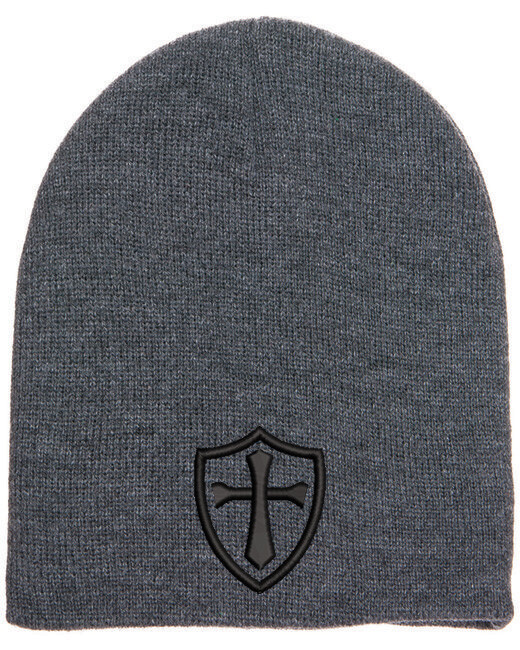 Crusader Cross Military Logo Embroidered Beanie with or without Cuff