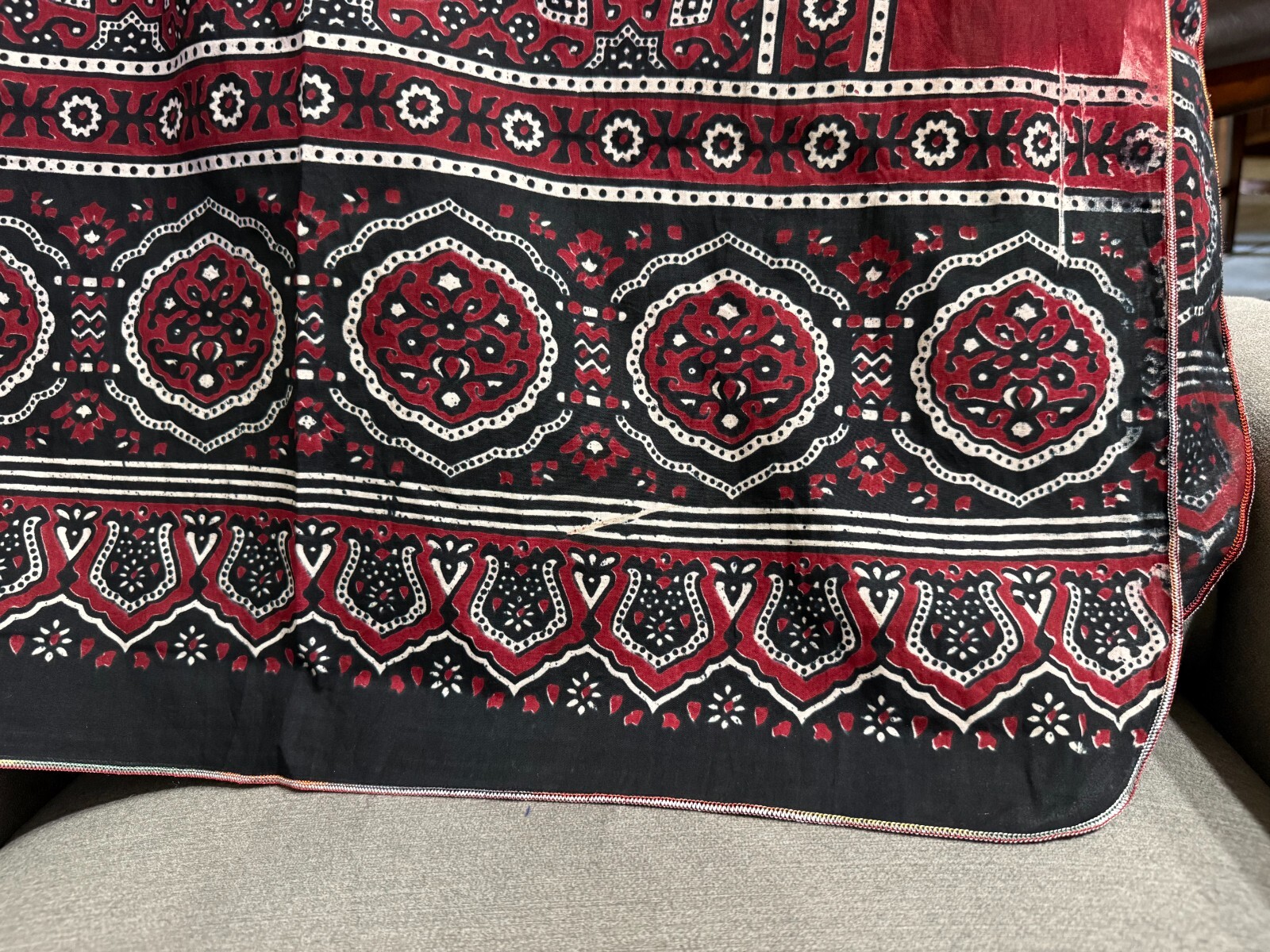 Sindhi Ajrak Traditional Pakistan & Rajasthan India US Seller Multicolor 42″X78″