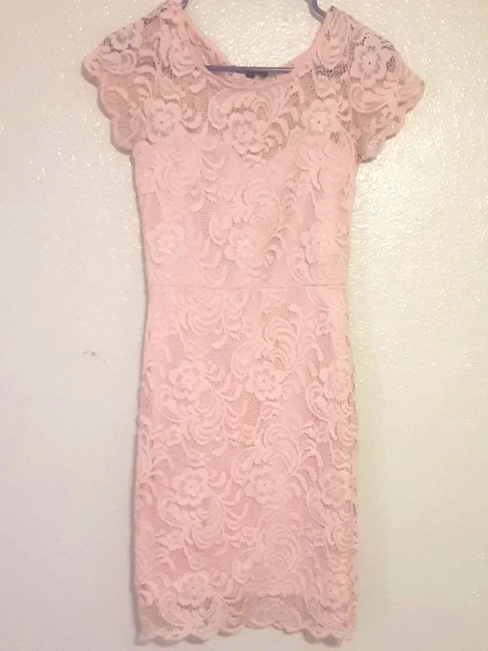 Ambiance Pink Floral Lace Sheath Dress