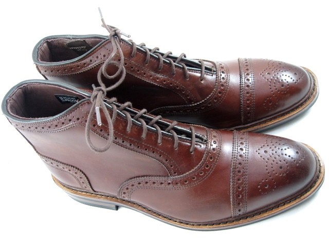 NEW Allen Edmonds “HAMILTON” Men’s Leather Cap-Toe Dress Boots 8 D Chili (806N)