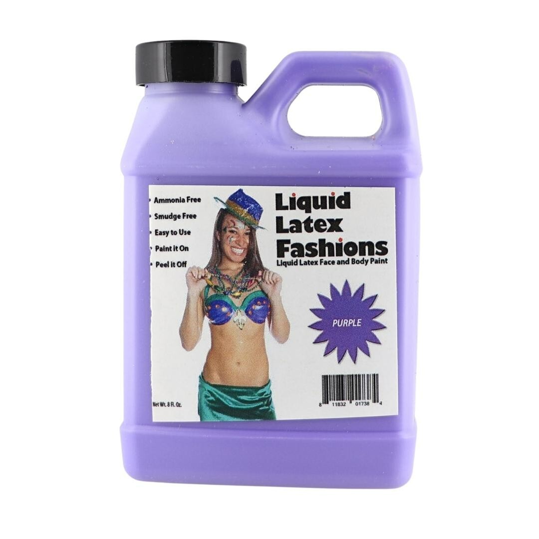 Purple 8 Fl Oz – Liquid Latex Face and Body Paint, Halloween, Cosplay