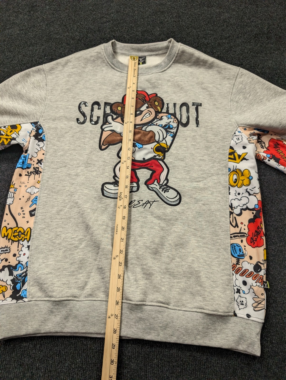 Screenshot men sz 2XL gray crewneck sweatshirt bear jogger pants track suit set