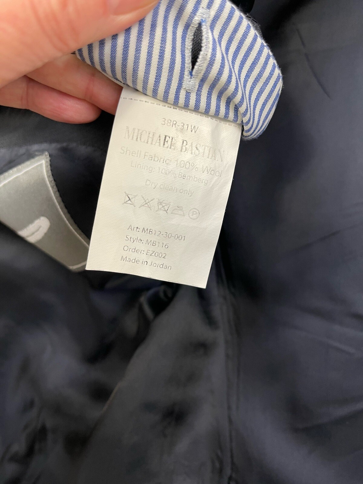 Michael Bastian Mens 38R Wool Blazer Sport Coat Gray Micro Stripe MB116