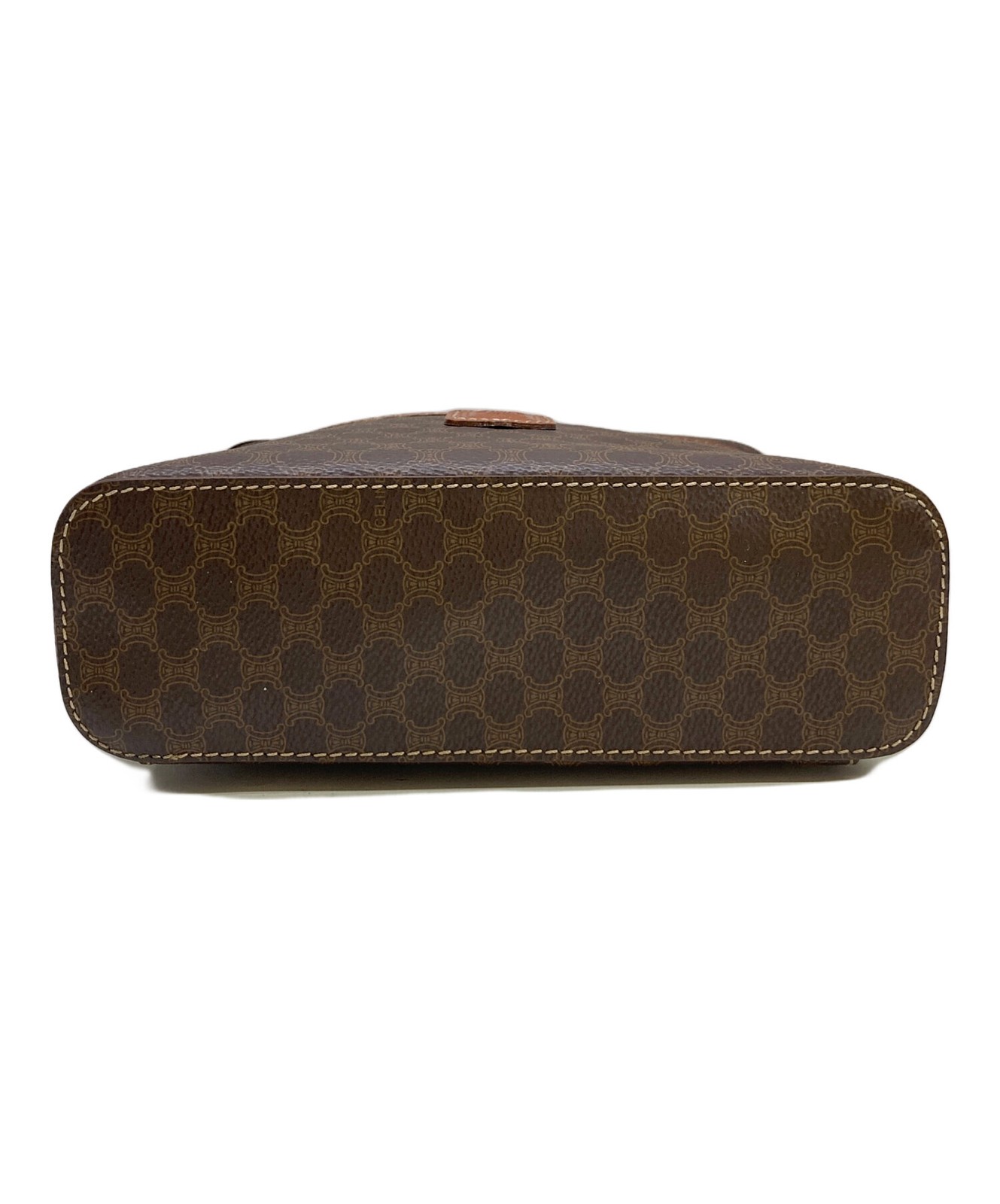 CELINE Vanity Bag Macadam Pattern Handbag Brown All-Over Print MC96 Women’s Auth