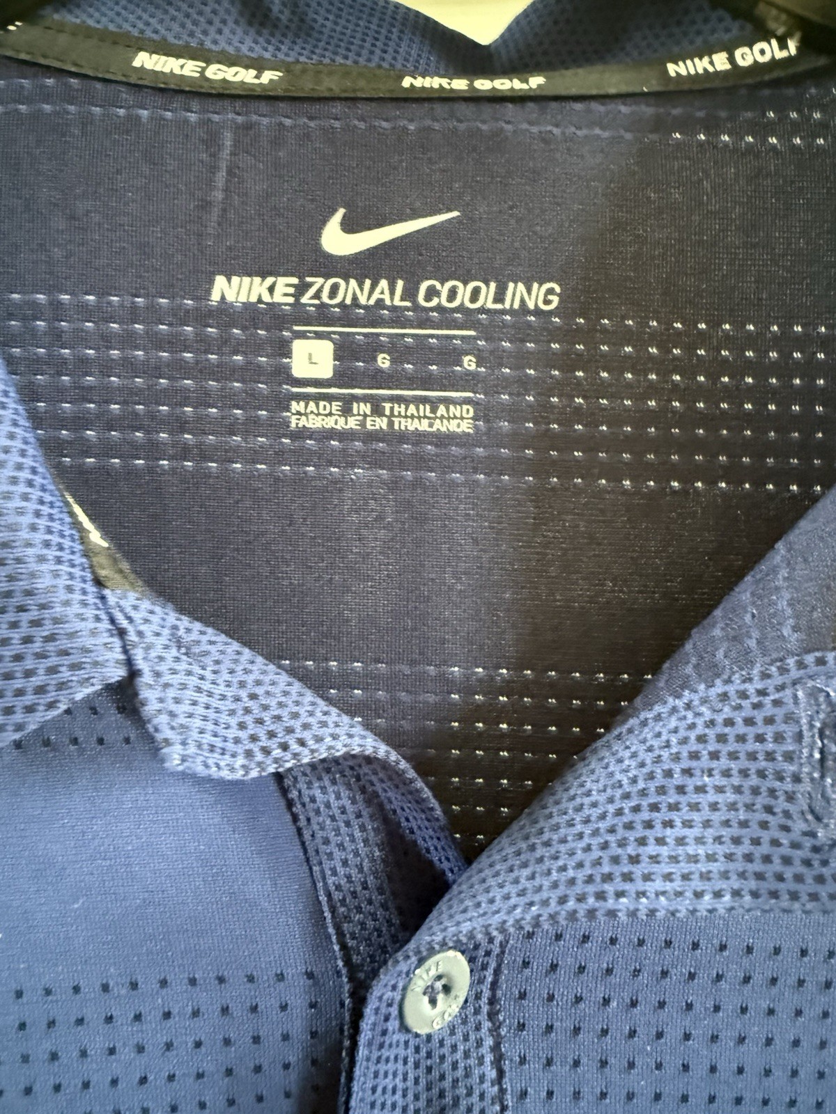 Men’s Nike Zonal Cooling Golf Polo Shirt Blue Size Large