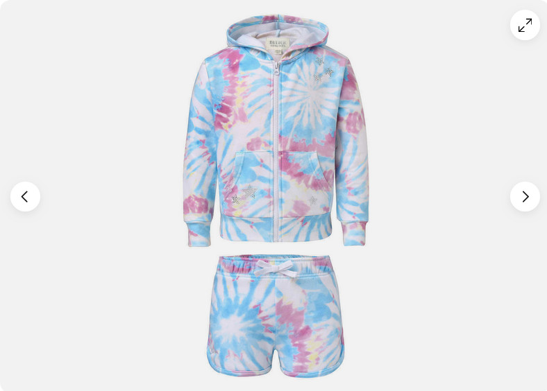 Butter GIRLS Super Soft 2-piece Set (Pink & Blue Tie Dye XS 5/6)NWT