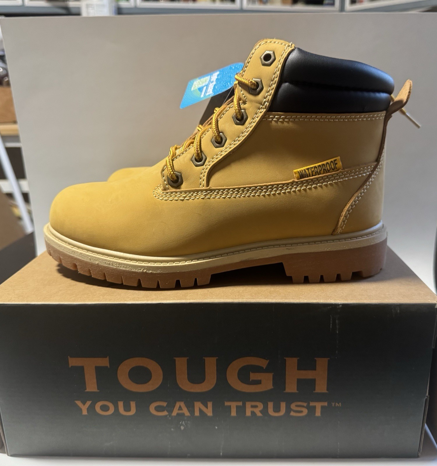 Hubert Waterproof Oil Resistant Leather Work Boots Wheat Men’s US 7.5 Steel Toe