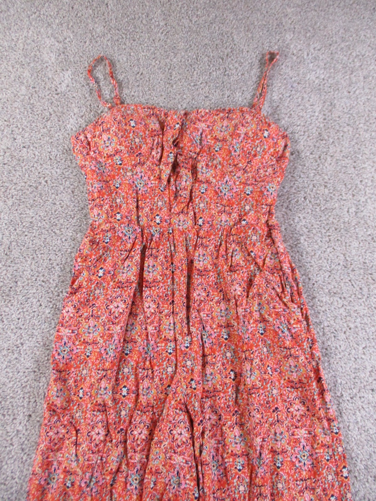 A.U.W. Small Womens Jumpsuit Wide Leg Red Floral Rayon Lined
