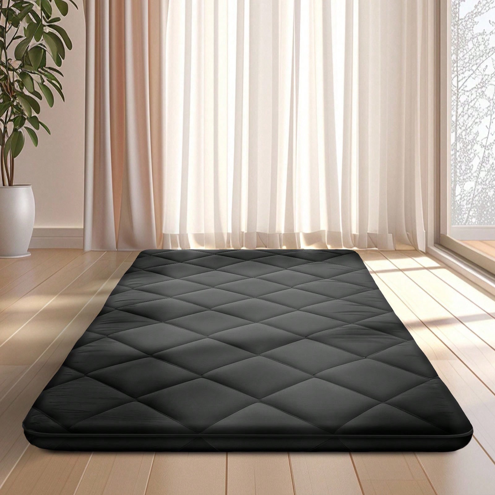 Foldable Japanese Tatami Mattress Queen 60″x80″ Thicken Foam Floor Sleeping Pad