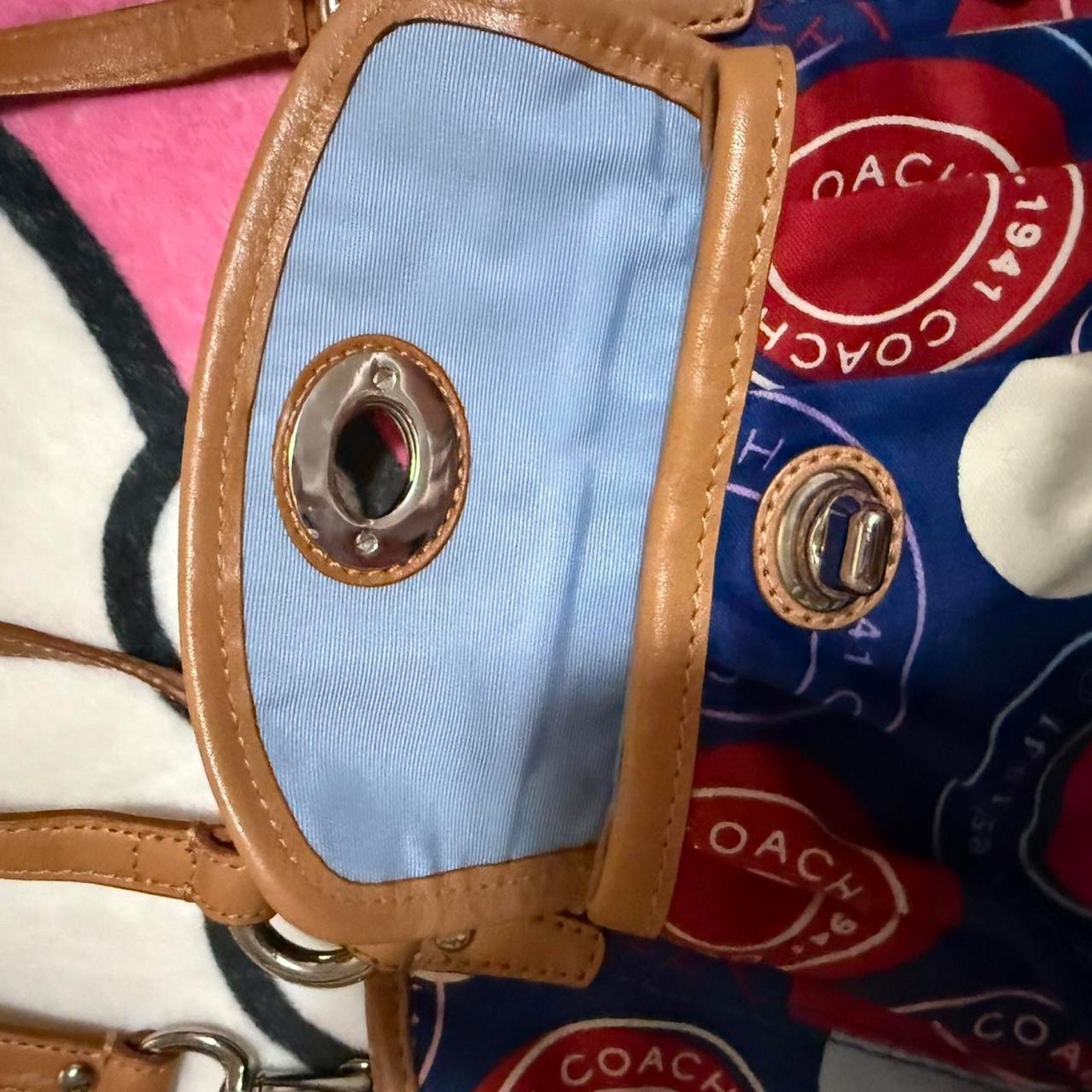 Coach leah polka dot print