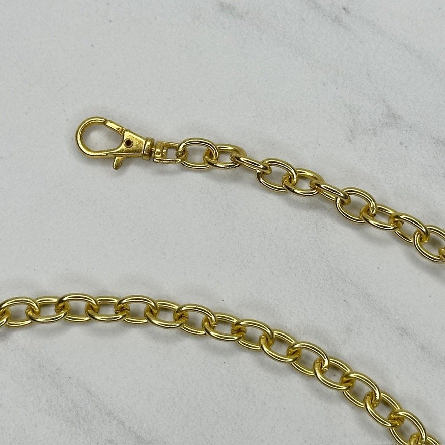 Crossbody Gold Tone Chain Link Purse Replacement Strap – 50″ Long