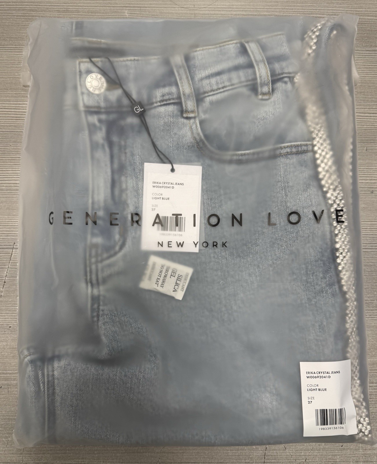 Generation Love Erika Crystal Embellished Blue Jeans – NEW