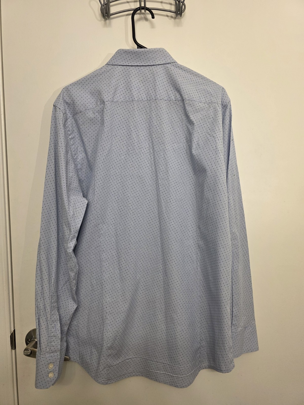 Banana Republic Stretch Tailored Slim Fit Blue Geometric Shirt L 36/37