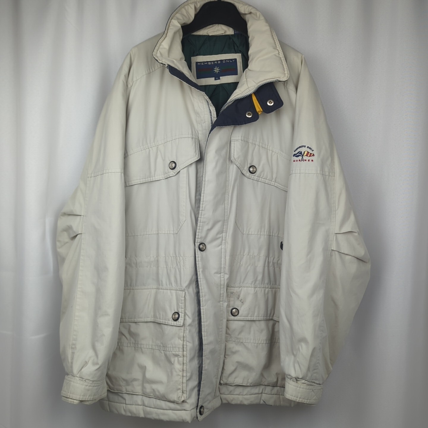 Vintage Members Only Mariner Jacket Beige Men’s Size XL Sailing Nautical