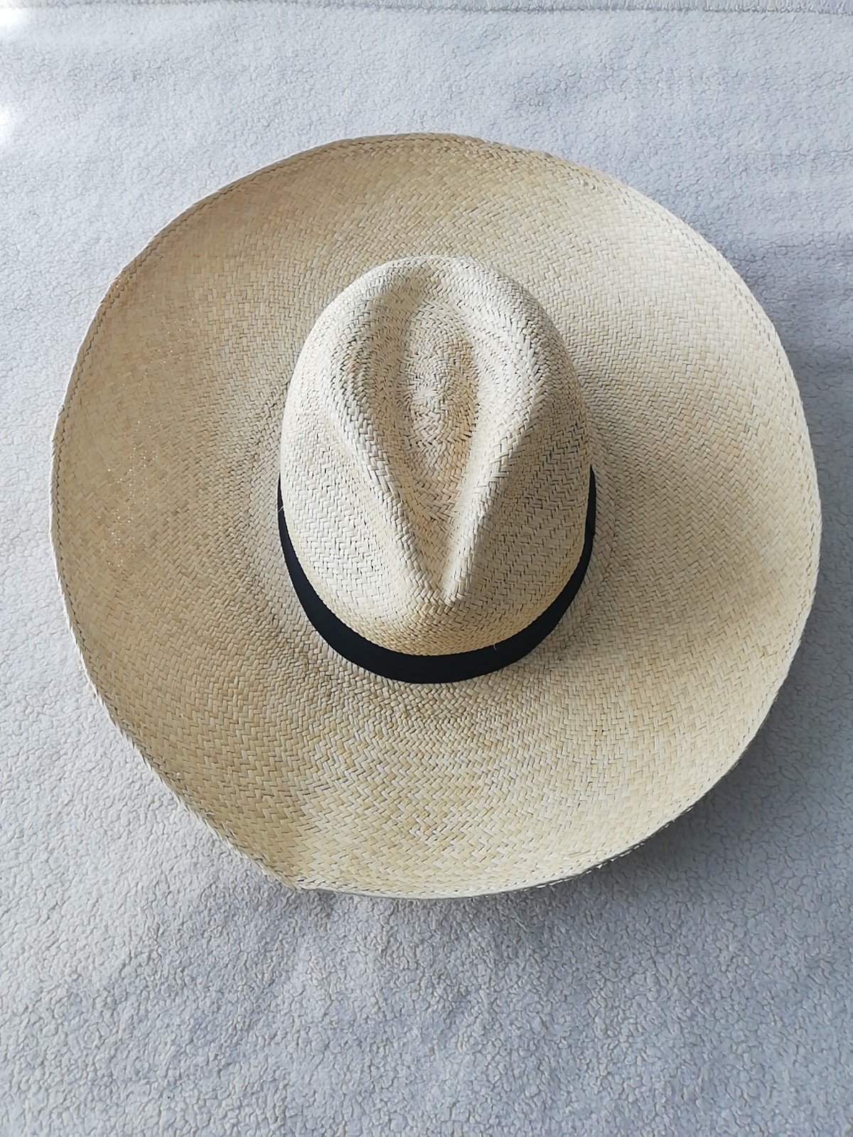 GENUINE ECUADOR HAT “PANAMA HAT” 100% TOQUILLA STRAW LARGE 60Cm CLASSIC BEIGE