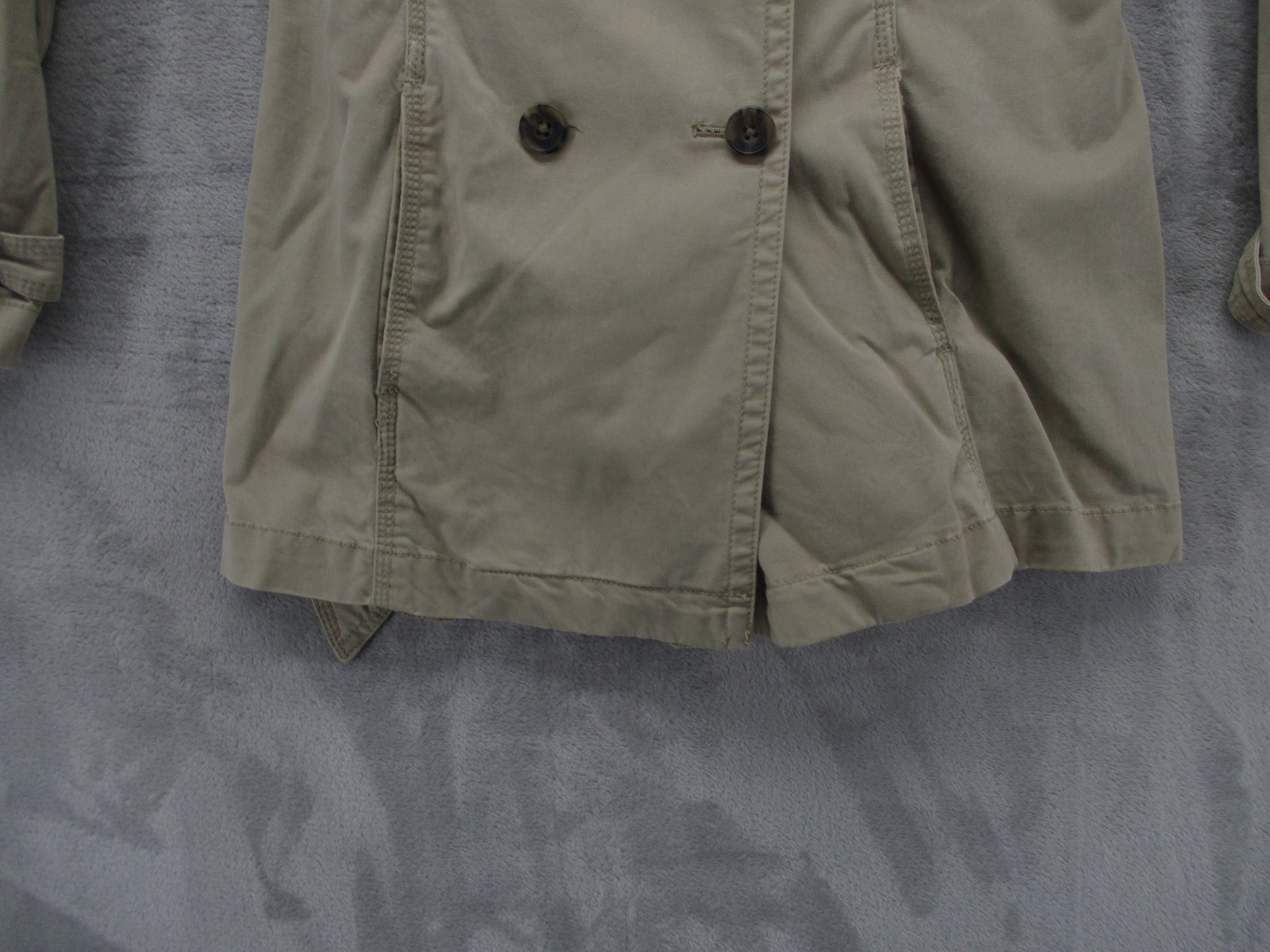 Sonoma Trench Coat Jacket Womens Small Tan Double Breasted Belted Spring Classic