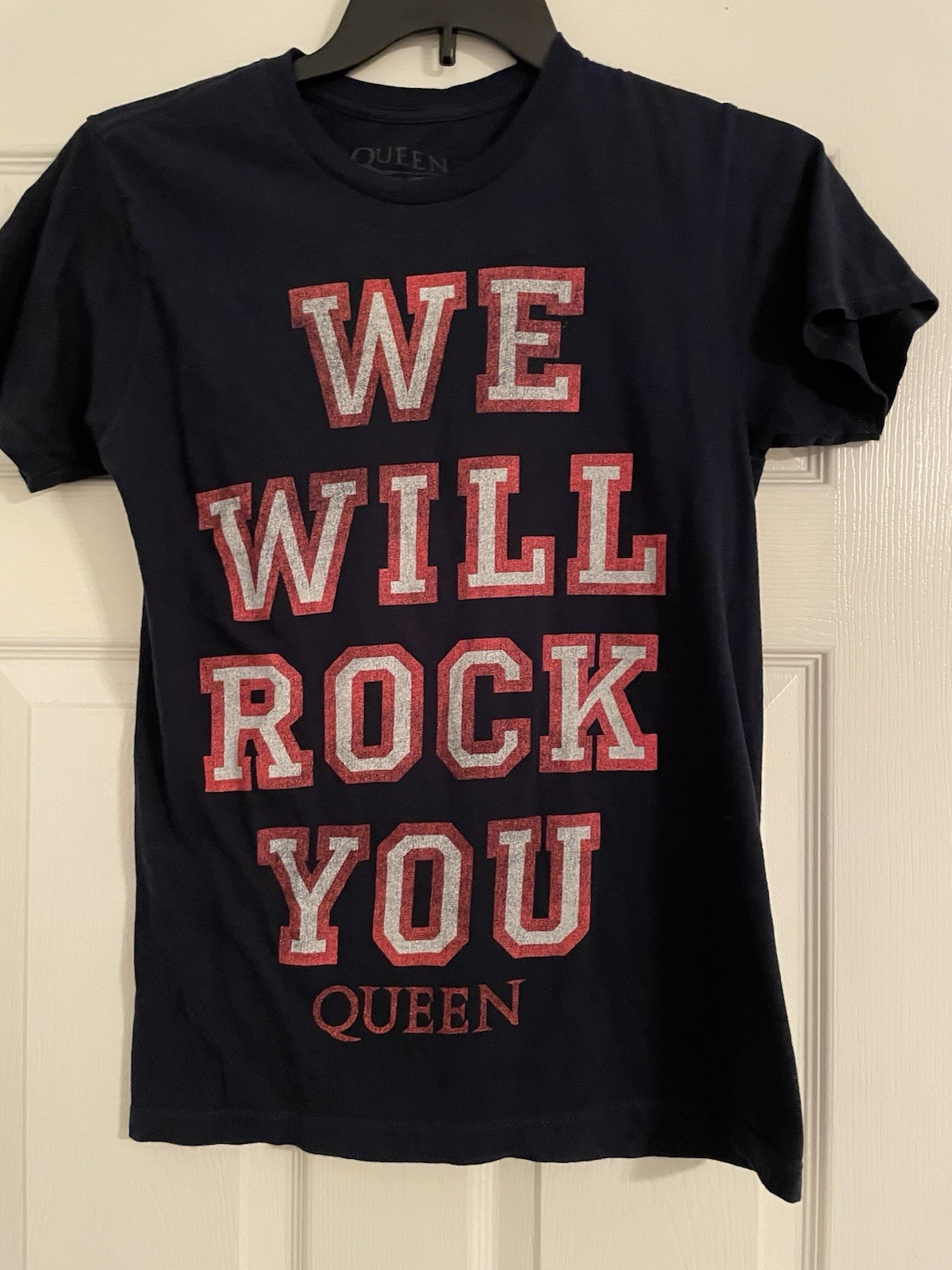 Queen Official Merch Womens Size Small WE WILL ROCK YOU Navy T-shirt