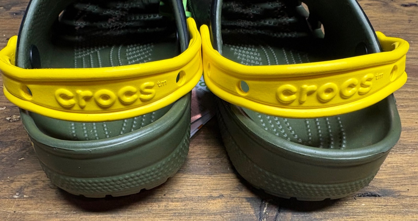 Classic US Army Clog Crocs Size M4/W6 Youth 4 Green Yellow Black Slip On NWT